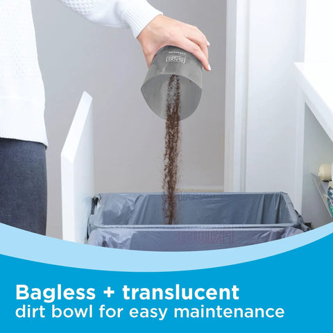 Person emptying dirt from Cordless Handheld Vacuum With Wall Mount Base And Charger Bagless Dust Bowl Lightweight 2Ah