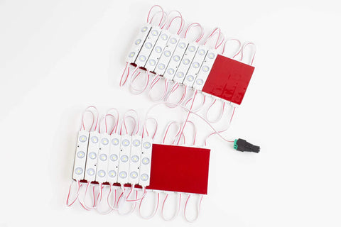 Crazy Bright 24V White LED Module Light Kit With Z3030 Injection includes 60ft cable on white background