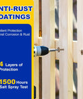 Heavy Duty Structural Lag Screws 14 Gauge By 2 7 8 Inch Alloy Steel Fasteners ACQ Compatible being installed in wood.
