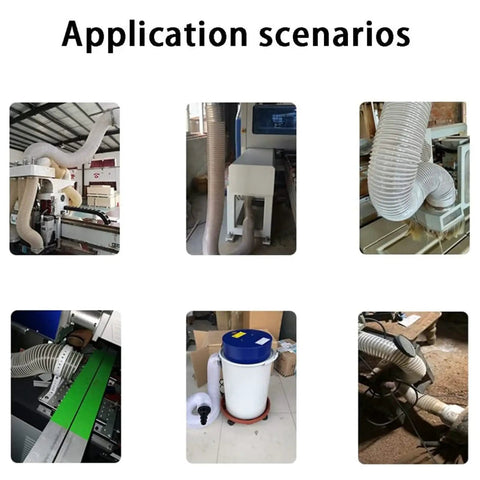 Heavy Duty 1 Meter Dust Collection Hose For Woodworking Gear And Shop Vac Tanks flexibly shown in various application scenarios.