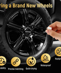 Wheel Touch Up Paint Kit For Black Rims And Scratches 1.5 Fl Oz Universal Enamel Repair Pen application on alloy wheel