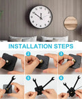 Installation steps for Silent Quartz Wall Clock Movement Kit with hands for DIY repair and craft projects, 6.69-inch size.