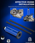 15 Piece Crankcase Splitter and Installer Tool Kit with 360 Degree Adjustable Arms for Motorcycle Dirt Bike ATV 2 and 4 Stroke Crankcase Puller Separator and Crankshaft Installer, blue tool cylinder on blue background, shown with nuts and rods.