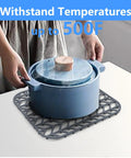 Silicone Sink Protector Mat for Kitchen Sink Grid With Raised Feet Non Slip Cushion Keeps Dishes Safe, used as trivet for hot pot