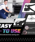BOTUDA 12-in labor-saving arm jack handle, black lifting tool for cabinets/doors/windows; 360 lb capacity, 2-pack