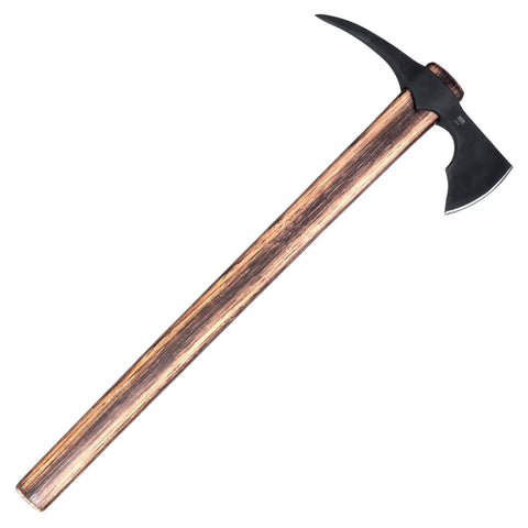 ODR Axe Outdoor Survival Hawk With Spike 1055 Carbon Steel Head Tennessee Hickory Handle in full view