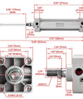 Detailed diagram of Heavy-Duty Tie Rod Pneumatic Air Cylinder 63mm Bore 175mm Stroke PT 3 by 8 Port Double Acting.