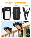 Clip On Solar Lights 4 Pack With 60 LED 500LM Motion Sensor USB And Solar Powered Waterproof Security Lights on fence