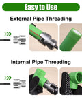 Dual Action PVC Pipe Threading Tool Kit with Internal and External Threads for Half Inch Three Quarter Inch and One Inch PVC Pipes