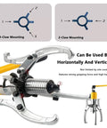 Heavy Duty Hydraulic Bearing Puller Kit Handles Hubs Gears Pulleys From Shafts Using 2 Or 3 Jaw Options For Max Grip While Doing Vertical And Horizontal Jobs Comes With Storage Case Making Job Easier For You Pro Mechanic Working Today Right Now, 3-jaw and 2-jaw mounting