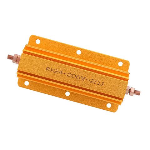 200W 2 Ohm Power Resistor With Aluminum Housing, Rugged High Power Component For Industrial Equipment And Power Supplies, Mounting Holes For Easy Mounting, Durable Heat Dissipation, Reliable Performance In Demanding Environments, front view
