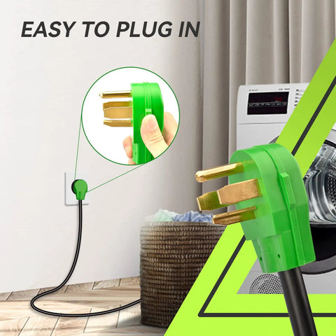 4 Prong Dryer Extension Cord 10 Feet 30 Amp NEMA 14 30P to 14 30R Waterproof PVC Jacket ETL Listed Heavy Duty Power Extension.