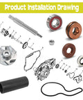 Water Pump Rebuild Kit With Impeller Seal And Driver For Sportsman 600 700 800 Ranger 700 800 Crew XP RZR 800 ATV UTV diagram