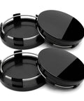 Dope 4 Pack Black Abs Snap In Wheel Center Caps For 22 Inch Rims Heavy Duty Rustproof Dustproof Hub Covers Easy Install showing glossy caps