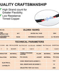 Technical specifications of 16 Gauge 2 Conductor Electrical Wire 16AWG Stranded PVC Jacket Oxygen Free Copper Cable 200ft.