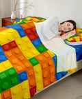 Twin Size Building Blocks Bed Sheet Set For Kids Kid Friendly Cozy Soft Breathable 3 Piece Bedding With Fitted Sheet Flat Sheet And Pillowcase Great For Nursery And Bedroom, twin bed in bedroom