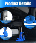 Workhorse Hydraulic Toe Jack shows strong compact spring, thickened base, and rotating handle for lifting 20 ton capacity smoothly.