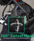 Close-up of 360° swivel head from 39 Piece Ratcheting Wrench Set With Mini Sockets Magnetic Screwdrivers Power Bits Universal Joints Spinner Extensions