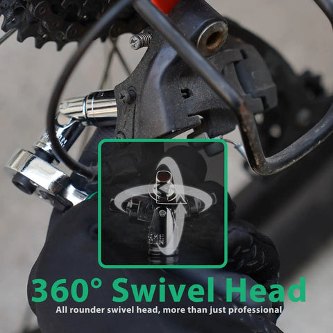 Close-up of 360° swivel head from 39 Piece Ratcheting Wrench Set With Mini Sockets Magnetic Screwdrivers Power Bits Universal Joints Spinner Extensions