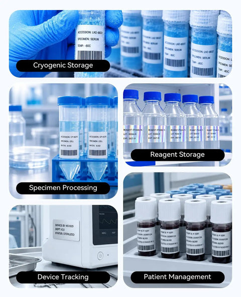 M2 300 Dpi Thermal Transfer Label Maker For Waterproof Barcodes And QR Codes Built Different With Crisp Graphics And Solid Build Quality A Real Game Changer For Small Businesses label on cryogenic storage vials in a lab setting