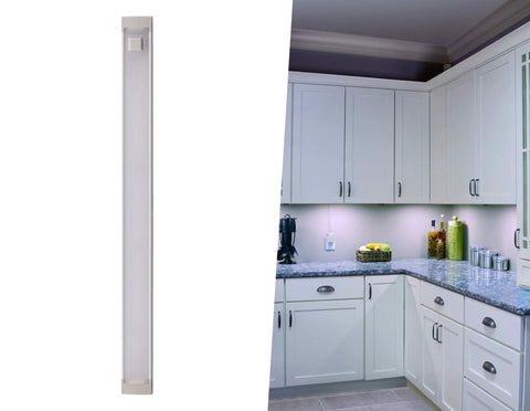 LED Under Cabinet Light Kit With Motion Sensor, Dimmable, Tool-Free Install, Ultra Slim Linkable Design, Cool White 4000K, 9-Inch Length in kitchen