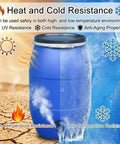 125L Rain Barrel Alternative Blue Open Top Storage Keg With Lid For Water Storage And Fermentation showcasing heat and cold resistance