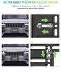 Front License Plate Bracket Mounting Kit For Bumpers With Anti Theft Hardware And Stainless Steel Zip Ties shown on car bumper