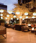 Heavy Duty Construction String Lights 100ft LED Work Light String With 10 Bulbs 100W Equivalent 14000 Lumens 5000K outdoor setup