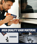 Man applying Heavy-Duty High Temperature Silicone Sealant For Ovens And Appliances, Boss Level Heat Resistant Glue to oven door