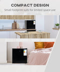 Slick 1.1 Cu Ft Compact Mini Upright Freezer With Removable Shelves And A Reversible Door placed in modern kitchen and bedroom settings.