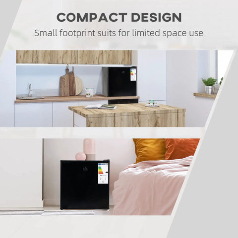 Slick 1.1 Cu Ft Compact Mini Upright Freezer With Removable Shelves And A Reversible Door placed in modern kitchen and bedroom settings.