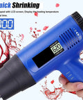 GFJYKDL Digital Bottle Heat Shrink Sealing Machine With Adjustable 40-600C Temp And LCD Control displayed with temperature readout.