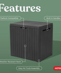 30 Gallon Outdoor Resin Storage Box That Doubles As A Patio Side Table For Pool And Garden Gear All Weather Durable With A Wood Look Finish
