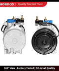Premium Heavy Duty AC Compressor With Clutch To Keep Your Ford Expedition And Pickup Trucks Plus Lincoln Navigator Fresh During Hot Days Straight Swap Install, 360-degree view showing dual sides.