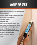 Alex Flex Premium Molding And Trim Siliconized Sealant White 10.1 Oz application on trim with instructions