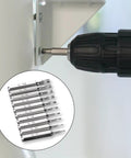Electric drill using 10 Piece Torx Bit Set With 28mm Long Bits, Precision S2 Alloy Steel, T1 To T10, perfect for DIY projects.