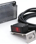 Indoor Wall Mount Photoelectric Beam Sensor 0-2m Adjustable NPN NO NC Switchable DC 10-30V 3-Wire With 2m Cable And Reflector Panel