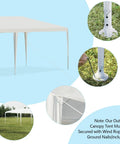 10x20 Outdoor Party Tent Canopy With Removable Walls, Portable Gazebo Shelter shown with steel frame, stakes, and carry bag.