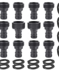 12 Pack 3/4 Inch Garden Hose Quick Connect Fittings Set With Male And Female Adapters For Faucets Nozzles And Hoses Easy Connect Leak Proof Durable Build Includes Washers