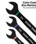 Color-coded Ratcheting SAE Wrench Set 8 Piece 5/16 To 3/4 Inch with size markings shown.
