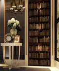 Room with bookshelf design peel and stick vinyl door decals set of 2 sheets for full door coverage, self adhesive mural for home decor.