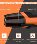 Mini Heat Gun for Crafts and DIY Projects with stainless steel, PC, and PA6+30GF materials, showing maximum heating of 662°F.