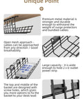 Features of 2 Pack Under Desk Cable Management Trays Large Sturdy Metal Cord Organizer For Office And Home, easy install, wire management