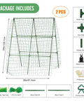 2 Pack Outdoor Plant Trellis Set For Climbing Vegetables And Vines Built To Last Metal With PE Coating No Rust Garden Supports
