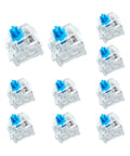 10-Pack Blue Switch Replacement 3-Pin Mechanical Keyboard Switches, Clicky Feedback, Clear Housing, LED Backlit Compatible