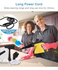 Two women cleaning a kitchen with the Handheld Steam Cleaner Powerhouse With 1050W Heat And Heavy Duty, Pressurized Steam Cleans Like A Pro