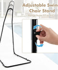 Beefy Outdoor Hammock Stand With Adjustable Height, Heavy Duty Metal Swing Frame, shown with adjustable lock close-up by poolside.