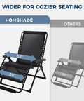 Oversized Zero Gravity Lounge Chair 33 Inch XXL Outdoor Recliner with Removable Cushion and Headrest