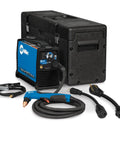 Spectrum 625 X-TREME Plasma Cutter Machine With XT40 Torch And 20 Foot Cable For Portable 120 To 240V Cutting 40 Amps And Cuts Up To 5/8 Inch Mild Steel, A Real DIY And Pro Workhorse For Home Shops And Garages displayed with accessories and carry case