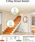 Three Way Smart Switch Four Pack With Voice And App Control, Requires Neutral Wire, Flame Retardant Material, 2.4GHz WiFi Compatible